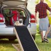 Foldable Wooden Dog Ramp for High Beds Non Slip 4 Heights Adjustable Pet Ramp for Couch Car SUV 176LBS Load