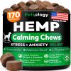 Hemp Calming Chews for Dogs 170 Dog Calming Chews Anxiety Relief Treats Advanced Stress Relief Separation Aid Barking Thunder Fireworks Hemp Oil Melat