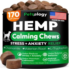 Hemp Calming Chews for Dogs 170 Dog Calming Chews Anxiety Relief Treats Advanced Stress Relief Separation Aid Barking Thunder Fireworks Hemp Oil Melat
