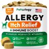 Allergy Immune Chews for Dogs Colostrum Turmeric Salmon Oil Probiotic Complex Omega 3 Fatty Acids Vet Formulated Natural USA Made