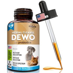Dogs Natural Worm Treatment with Daily Probiotic Liquid Herbal Medicine Prevention Medication Supplement Drops for Puppies