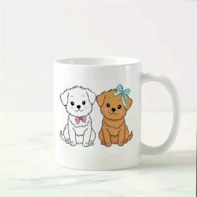 1pc Adorable Dog Ceramic Mug, 11 Oz, Insulated, Reusable, Machine Washable, Multipurpose Coffee Cup for Hot/Cold