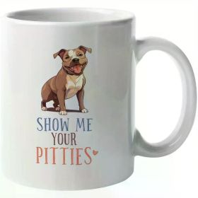 Pitbull Terrier Dog Art Ceramic Mug 11oz - Reusable, Multipurpose Coffee & Tea Cup, Non-Slip, Dishwasher Safe,