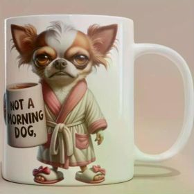 Chihuahua Mug - &Quot;Not a Morning Dog&Quot; - Chihuahua Gift, Funny Dog Mug, One Cup, 11 Oz Mug, White