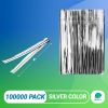 Metallic Twist Ties for Bags 4". 100000 Pack of Silver Aluminum Foil Bread Twist Ties for Treat Bags. Bread Ties for Candy. Reusable Twist Ties