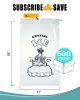 Pack of 500 Drawstring Ice Bags 11 x 18. Crystal Ice Printed Bags 11x18. Thickness 1.5 mil. 8 lbs. BPA Free Food Grade Safe Metallocene Ice Bags
