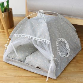 Washable Pet Puppy Kennel Dog Tent, Pet Tent Bed, Pet Teepee Dog Bed with Canopy, Pet Bed, Portable Foldable Durable Pet Tent (size: small)