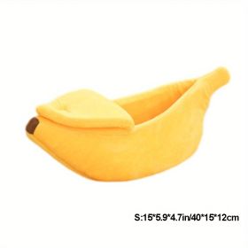 Cute Banana Bed Cave Banana Bed For Dog Warm Comfortable Nest Tent House (size: S)