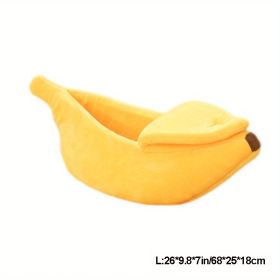 Cute Banana Bed Cave Banana Bed For Dog Warm Comfortable Nest Tent House (size: L)