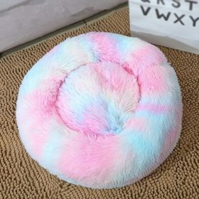 Super Soft Washable Long Plush Pet Kennel Deep Sleep Dog House Velvet Mats Sofa For Dog Basket Bed (Color: Colors, size: 40cm)